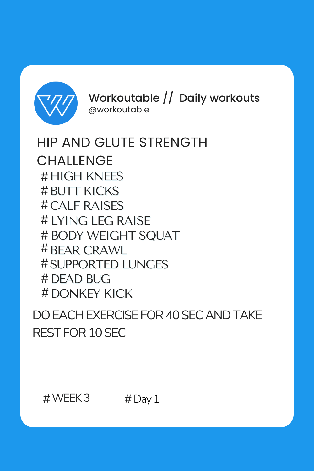Hip and Glute Strength Challenge