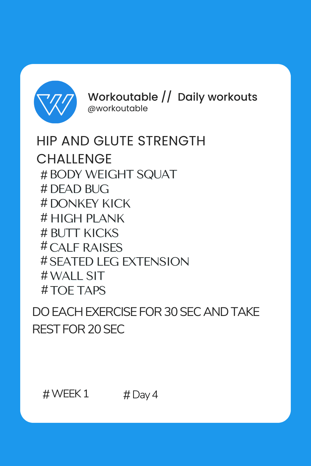 Hip and Glute Strength Challenge